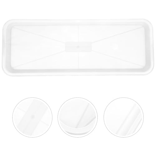 Yardwe 10Pcs Rectangular Plant Tray, Plastic Flower Pot Saucer, Reusable Bonsai Pot Tray, Ideal for Indoor and Outdoor Plants, Prevents Overwatering, Easy to Clean, 15.66 X 5.90 Inch, White - color: White