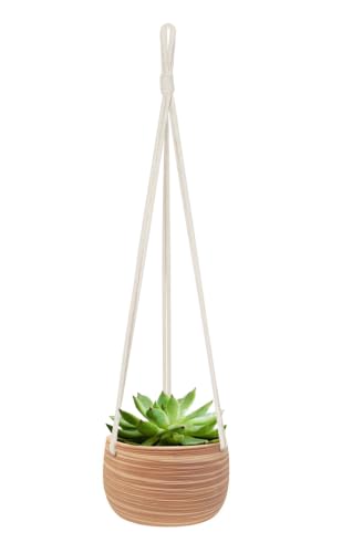 Mkono Small Hanging Planters for Indoor Plants, 5 Inch Ceramic Pot 1 Pack