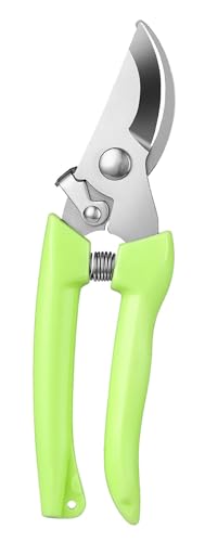 Garden Flower Shears Pruning Shears 6.9 inches Scissors Heavy Duty Plant Scissors for Cutting Flowers, Trimming Plants, Bonsai, Fruits Picking (Green Handle) - style: Green Handle
