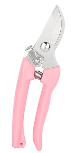 Garden Flower Shears Pruning Shears 6.9 inches Scissors Heavy Duty Plant Scissors for Cutting Flowers, Trimming Plants, Bonsai, Fruits Picking (Pink Handle) - style: Pink Handle
