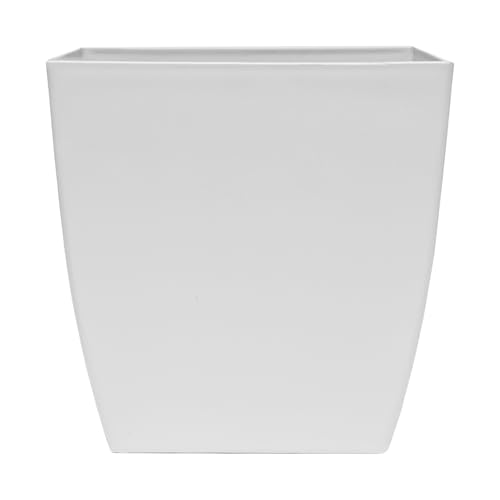 The HC Companies 12 Inch Aria Square Self Watering Planter - Plastic Plant Pot for Indoor Outdoor Plants Flowers Herbs, Matte White - color: Matte White, size: 12", style: Pack of 1