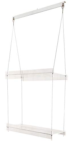 Hanging Acrylic Shelves for Windows (16" Wide, 2 Shelves - 35" Tall) - size: 2 Shelves - 35" Tall, style: 16 Inches Wide