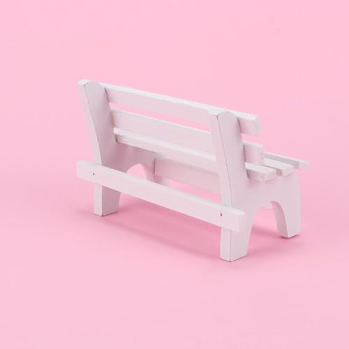 Leadigol 2 PCS Miniature Wooden Bench, Mini Furniture Bench Chair Figurines Miniature Landscape Ornament Art DIY Craft Ornament for Photobooth Props Home Decor