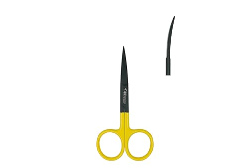Kingfisher Fly Tying Hair Scissors, 4.5 Inch, Curved - color: Yellow