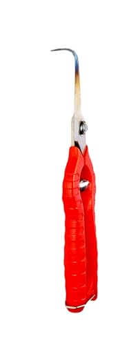 Pruner 90 Degree Curved 3 Inch Blades Annealed Scissors Trimmer Shears Specialty Tool, Red, Stainless Steel
