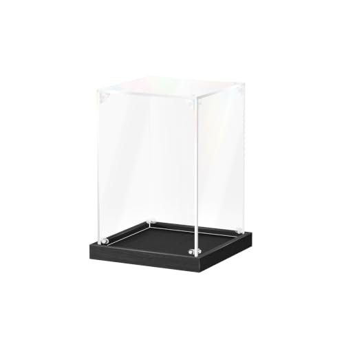 JUJOMAT Acrylic Display Case for Collectibles, Clear Box 8x8x12 in, Black - color: Black, size: 8 x 8 x 12 inches