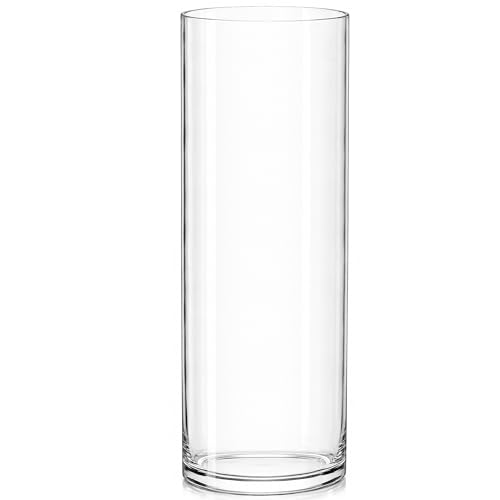 Royal Imports Glass Cylinder Flower Vase 4" Wide x 12" Tall, Clear - size: 4" wide x 12" tall