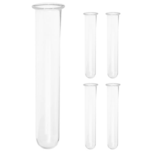 Hydroponics Test Tube Vase Set 5Pcs Glass Plant Propagation Tubes Transparent Water Tubes for Home Office Desk Terrarium Floral Arrangement