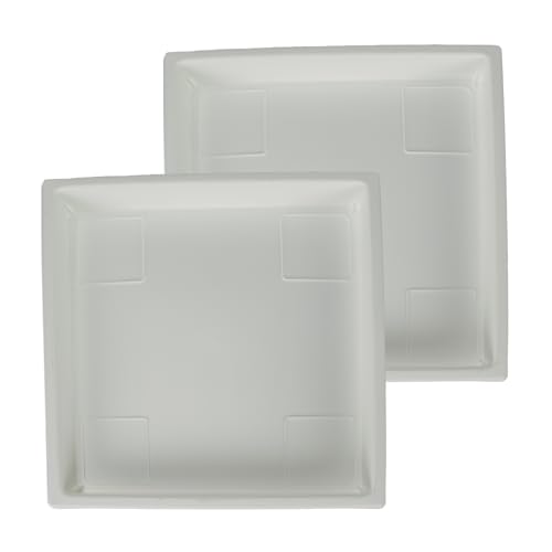 The HC Companies Accent Square Plant Pot, 14 Inch, White, 2-Pack - color: White, size: 14" (Pack of 2)