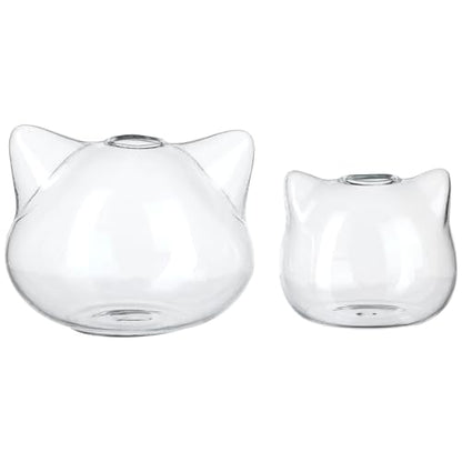BESTOYARD Cat Shaped Glass Vase Set Transparent Hydroponic Plant Vase and Terrarium Container for Flowers Small Bouquets Dried Arrangements Home Office Desk Bookshelf Wine Cabinet Decor