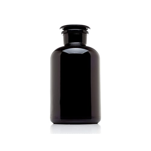 Infinity Jars 2L (68 Fl oz) Black Ultraviolet Blocking Glass Apothecary Jar Airtight Smell‑Proof Refillable Container for Herbs, Spices, Tea & Essential Oils - size: 2000 ml