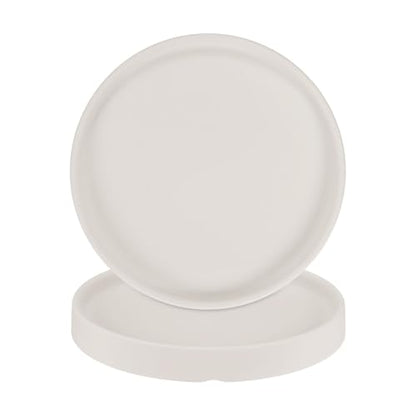 M METERXITY 2-Pack Ceramic Plant Saucer, 6.3 Inch Plant Water Catcher Tray, Plant Pot Saucers for Indoor/Outdoor Plants/Flower Drainage Drip Water Tray [Round Beige] - color: Beige