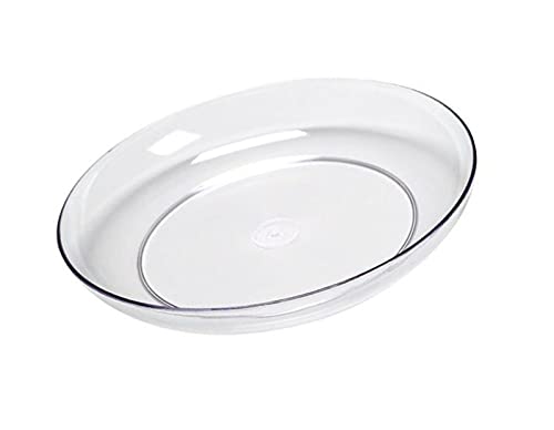 WGV 6" Inches Clear Hard Plastic Floral Decoration Designer Dish Plate, Plant Saucer Tray, Wedding Decor Centerpieces Pack of 24 Pieces - size: 6"
