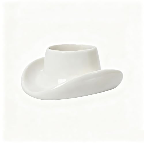 White Ceramic Cowboy Hat Planter