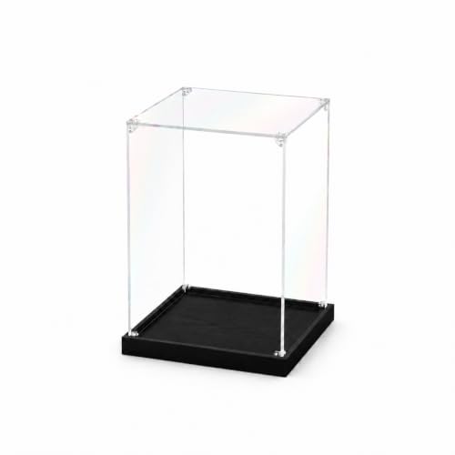 JUJOMAT Acrylic Display Case for Collectibles, Clear Box 6x6x8 in, Black - color: Black, size: 6 x 6 x 8 inches