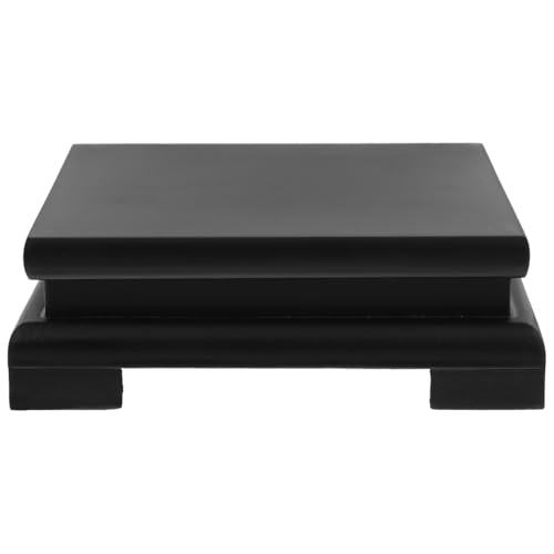 YARNOW Wooden Display Stand Teapot Aquarium Lamp Base Square Vase Riser Home Decoration Accessories for Room Garden13x4. 3CM, Q7R0941XW8W28MRA40JRJDR, Black, 13x13cm
