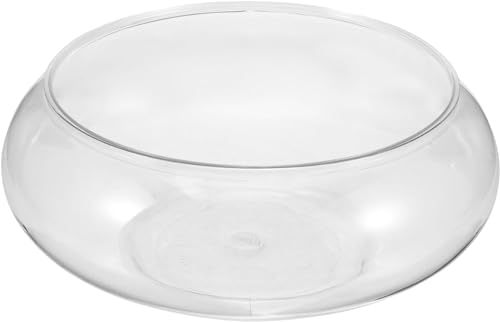 Clear Fish Bowl Vase Bubble Bowl Round Shallow Planter Plastic Container Fish Bowl Aquatic Plant Pot Daffodil Pot Hydroponic Planter Fish Tank Aquarium Bowl - size: 9.53 x 9.53 x 9.53in
