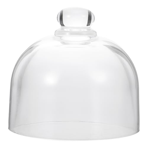 HEALLILY Glass Dome Cloche Clear Bell Jar Display Dome Jar Display Centerpiece for Plants Succulents Fairy Lights Photos Medals 9. 5X9. 5X8. 5CM