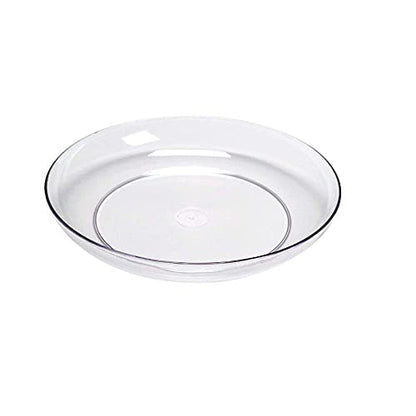 WGV 6" Inches Clear Hard Plastic Floral Decoration Designer Dish Plate, Plant Saucer Tray, Wedding Decor Centerpieces Pack of 24 Pieces - size: 6"