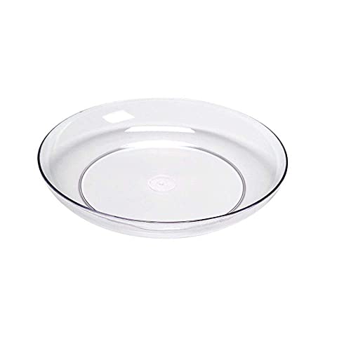 WGV 7.5" Inches Clear Hard Plastic Floral Decoration Designer Dish Plate, Plant Saucer Tray, Wedding Decor Centerpieces Pack of 20 Pieces - size: 7.5"