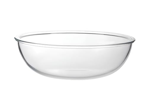 12.3in Wide 6Qt Extra Large Glass Bowl,Glass Salad Bowl Mixing Bowl for Sourdough Bread Dough Making Marinating Meat,Serving Fruit Bowl on Kitchen Countertop for Party,Pasta Dish, Clear