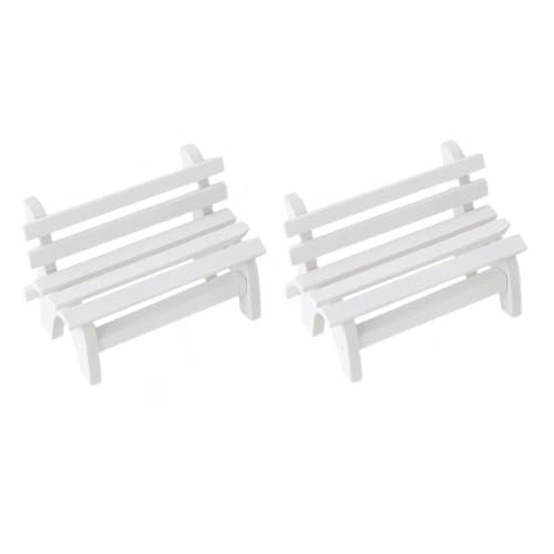 Leadigol 2 PCS Miniature Wooden Bench, Mini Furniture Bench Chair Figurines Miniature Landscape Ornament Art DIY Craft Ornament for Photobooth Props Home Decor