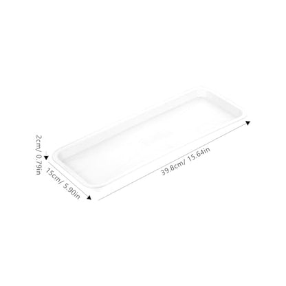Yardwe 10Pcs Rectangular Plant Tray, Plastic Flower Pot Saucer, Reusable Bonsai Pot Tray, Ideal for Indoor and Outdoor Plants, Prevents Overwatering, Easy to Clean, 15.66 X 5.90 Inch, White - color: White