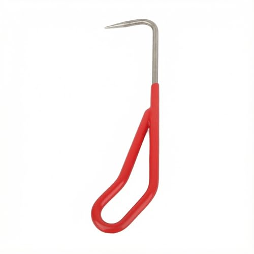 Root Hook Tool for Potted Plants, Stainless Steel L-Shaped Pick with Red Handle, 1 Piece for Root Teasing Soil Loosening and Repotting, Durable Garden Hand Tool for Bonsai and Indoor Plants