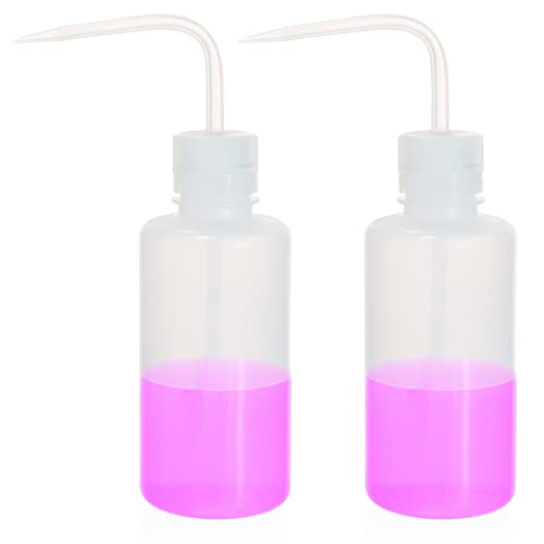 2pcs New Released Thick Wall 500ml 17OZ Squeeze Bottle Set, Versatile Durable Plastic Wash Bottles for Lab Use and Plant Watering