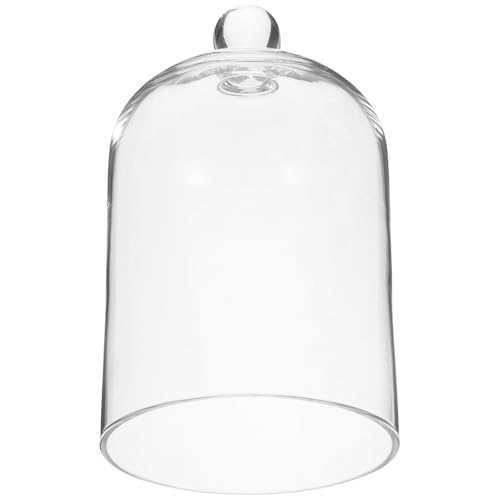 POPETPOP Glass Cloche Dome Bell Jar Display Case 9" Clear Glass | Space-saving, Shelf or Desk Display, Glass construction