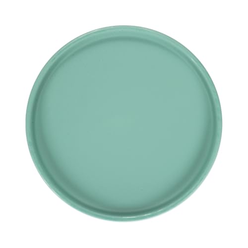 M METERXITY Ceramic Plant Saucer, 6.3 Inch Plant Water Catcher Tray, Plant Pot Saucers for Indoor/Outdoor Plants/Flower Drainage Drip Water Tray [Round Green Blue] - color: Green Blue