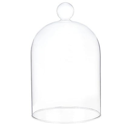 BENECREAT 4.7x6.3inch Glass Display Cloche, Clear Dustproof Dome with Bell, Glass Bell Cloche for Plants, Fairy Lights or Table Wedding Decor - size: 4.7x6.3 Inch
