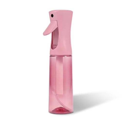 Continuous Spray Bottle for Hair - Ultra Fine Mist Water Sprayer for Hairstyling, Curls, Plants, Cleaning, Salon - 300ml/10.1oz 1 Pack - color: Sheer pink, size: 300ml/10.1oz