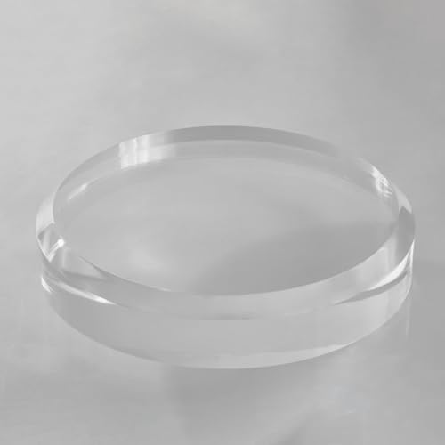 CiaoHER 2in Thickness Acrylic Disc Display Block Clear Polished Round Pedestal Stand Riser (11'' x 2'') - size: 11'' x 2''