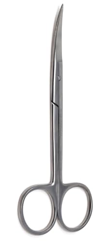 Iris Micro Dissecting Scissors 4.5" Curved Fine Point - Perfect for Doctors, Nurses, EMS, Students, Education & Training and More (Silver) - color: Silver