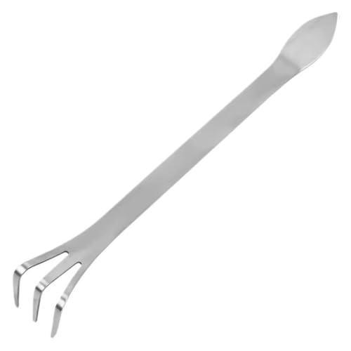 3 Prong Root Rake, Stainless Steel Root Pick Rake, Small Loosen Soil Bonsai Tree Tools with Ergonomic Handle for Gardening Plants Loosen and Aerates Soil, 9.06 x 1.18in