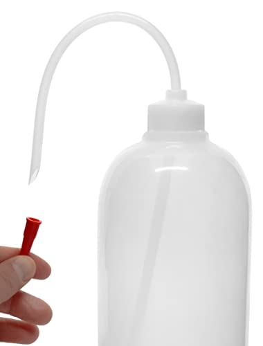 EISCO Wash Bottle, 1000ml - Polyethylene - Translucent, Unbreakable - Screw Cap with Flexible Delivery Tube for Dispensing Liquid - Includes Tube Cap - size: 33.8 Ounces