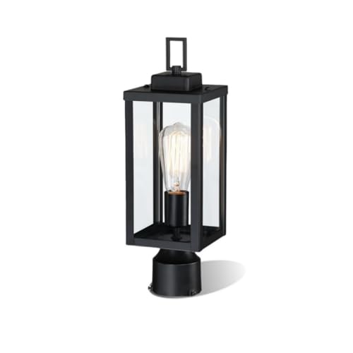 WISBEAM Outdoor Post Light, Pole Lantern, E26 Base 60W Max, Metal Housing Plus Glass, ETL Qualified, Bulbs not Included - size: Post Light Only