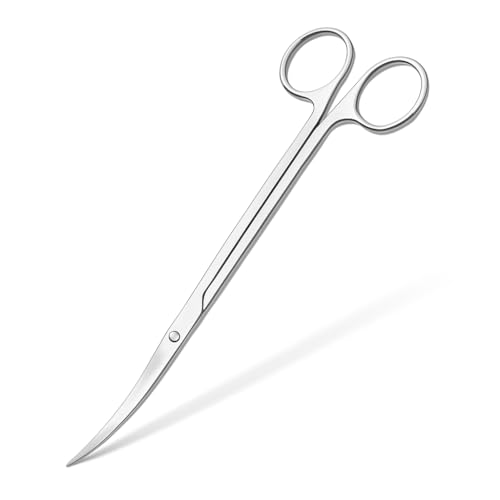 Mandala Crafts Stainless Steel 12" Curved Aquarium Scissors for Fish Tanks | Extra Long, Rust Resistant Stainless Steel, Trimming Aquatic Plants, Bowls, Terrariums, Freshwater & Saltwater Aquascape - color: Stainless Steel Curved Scissors, size: 12 Inches