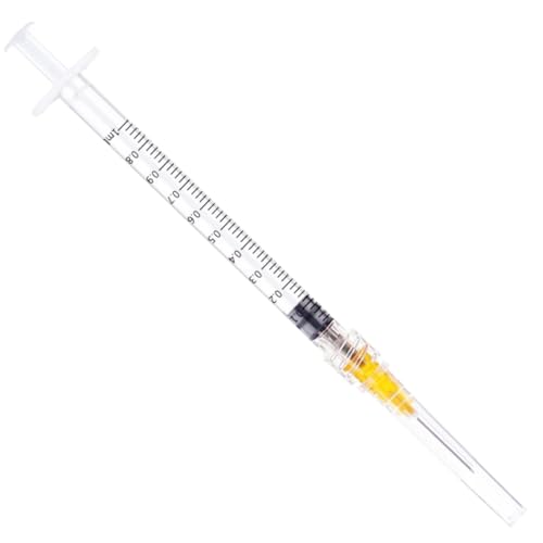 1ml Syringes with Needles 25G 5/8 inch, Lab Sample Injection Syringes for Industrial Scientific Labs, Liquids Measuring and Dispensing - 50 Pack/Box - style: 1ml 25ga