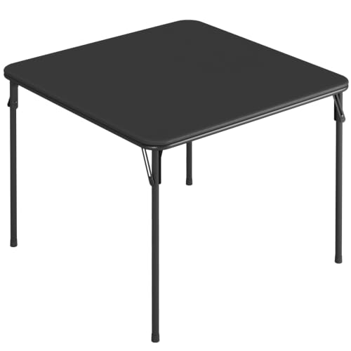 BestOffice Portable Foldable Card Table, Multipurpose No Assembly Folding Table for Dining Craft Party Camping Indoor Outdoor，Black - size: table