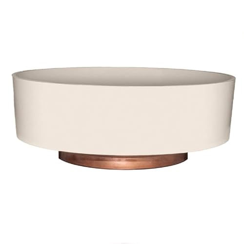 The HC Companies 8 Inch Round Plastic Succulent Capri Bowl Decorative Indoor Flower Succulent Planter Pot with Drain Plug Hole, Vanilla Bisque - color: Vanilla Bisque, size: 8"