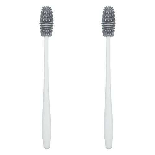 2 Pack Bottle Brushes | Long Handle Water Bottle Cleaner for Washing Narrow Neck/Mouth Bottle - color: White