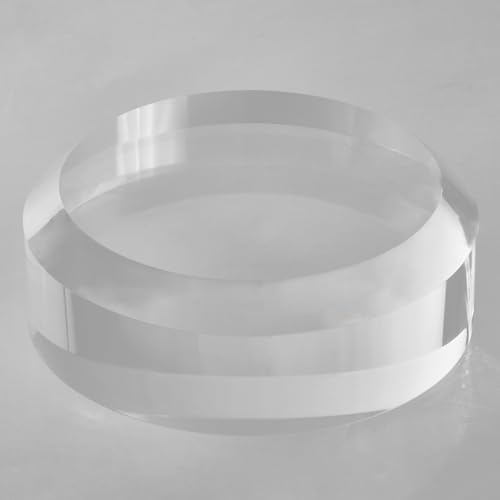 CiaoHER 2in Thickness Acrylic Disc Display Block Clear Polished Round Pedestal Stand Riser (6'' x 2'') - size: 6'' x 2''