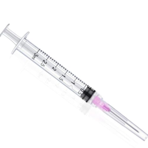 3ml Syringes with Needles 18G-1Inch, Lab Sample Injection Syringes for Industrial Scientific Labs, Liquids Measuring and Dispensing - 50 Pack/Box - style: 3ml 18ga