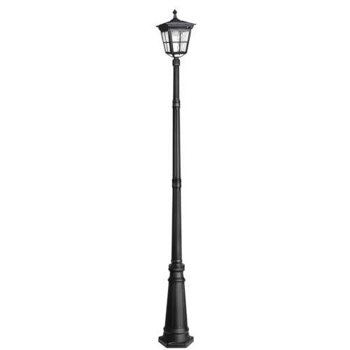 Solar Post Light, ST4311AC Dusk to Dawn Outdoor Bright Post Lamp Solar Powered for Yard Garden Patio Deck Walkway Driveway Landscape Decor (Lamp+Pole) - size: Lamp+Pole