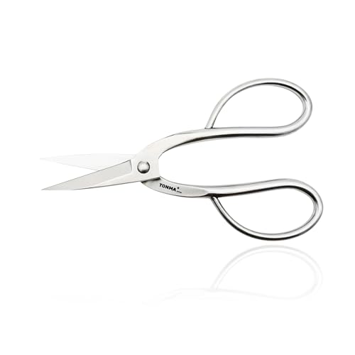 TONMA Ashinaga Bonsai Scissors 8 Inches, Made in Japan, TGS-3 | Heavy-Duty Stainless Steel Hasami Pruning Shears, Ultra Sharp & Rust-proof, Japanese Bonsai Garden Tools, Ergonomic Handle - style: Ashinaga Bonsai Shears