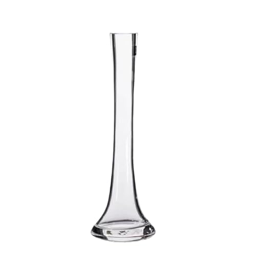 Clear Glass Bud Vase 9.8 Inch Tall Round Bottom Floral Container for Wedding Party Home Office Decor 1 Piece - color: Transparent