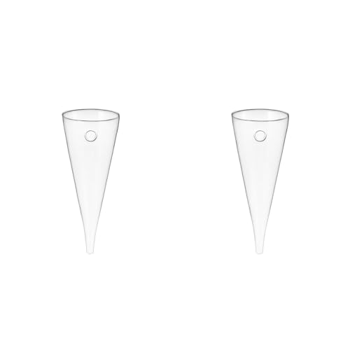 Healeved Transparent Circular Cone Glass Vase, Wall Mounted Plant Propagation Station, Ideal Mother's Day Gift, 20.50 cm (H) x 9.00 cm (Diameter)