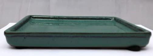 Bonsai Boy T1006 Ceramic Humidity & Drip Tray Green & Blue - Rectangle